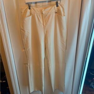 Anne Klein Cream Wide Leg Pants